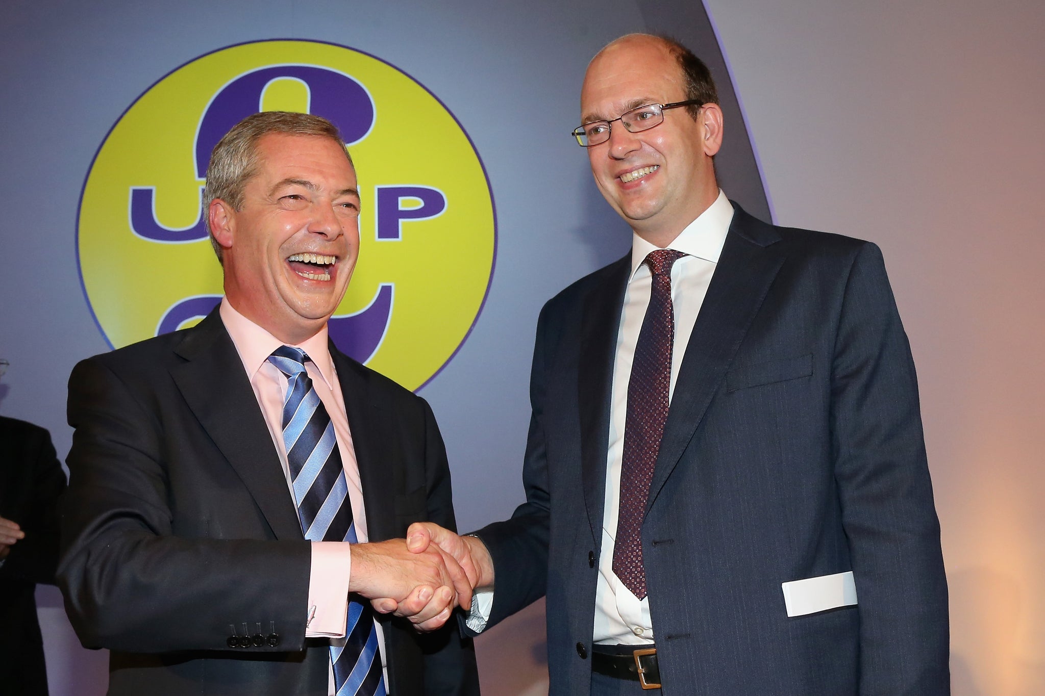 Mark Reckless, with Nigel Farage, after he announced he is defecting to Ukip