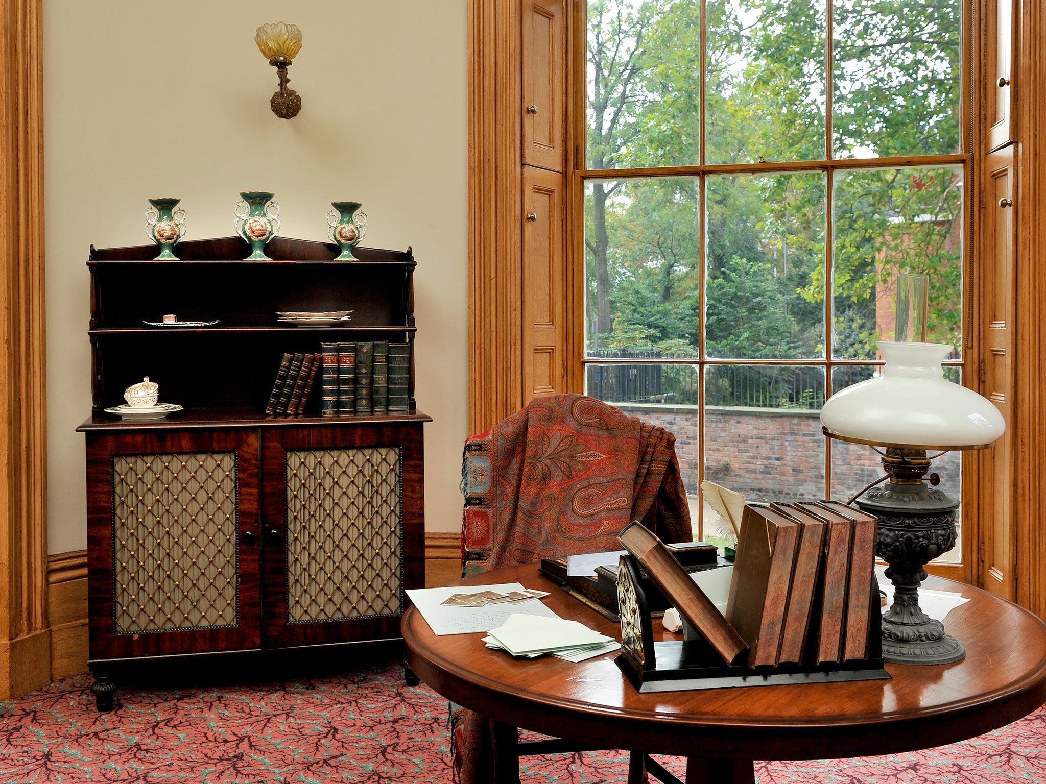 Elizabeth Gaskell's dining room and table from which she wrote her novels