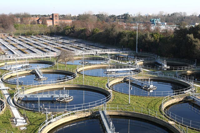 A sewage treatment facility in Slough. Water firms are preparing to pipe a continuous supply of biomethane gas directly from sewage-treatment plants into the National Grid