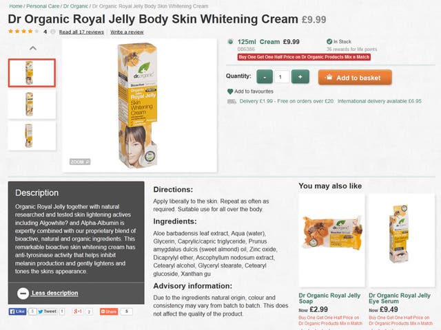 Holland & Barrett, the health food chain, has been criticised for 'exploiting racism to make money' by race equality charities which have called on it to remove a skin-whitening product from its shelves