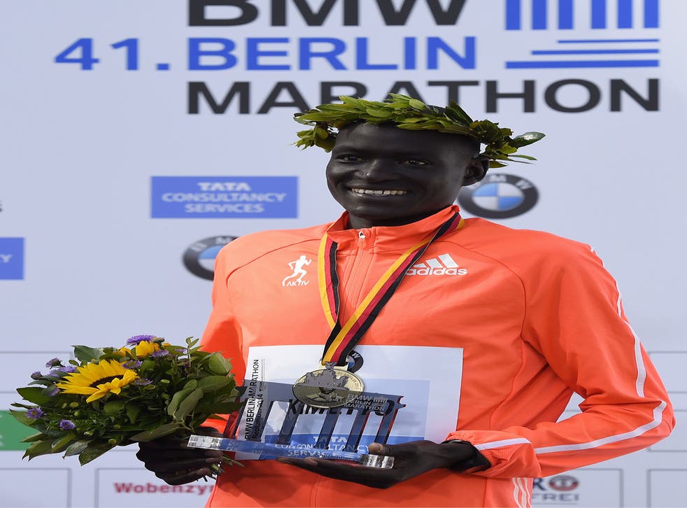 Kenya’s Dennis Kimetto won the Berlin Marathon in a world record time