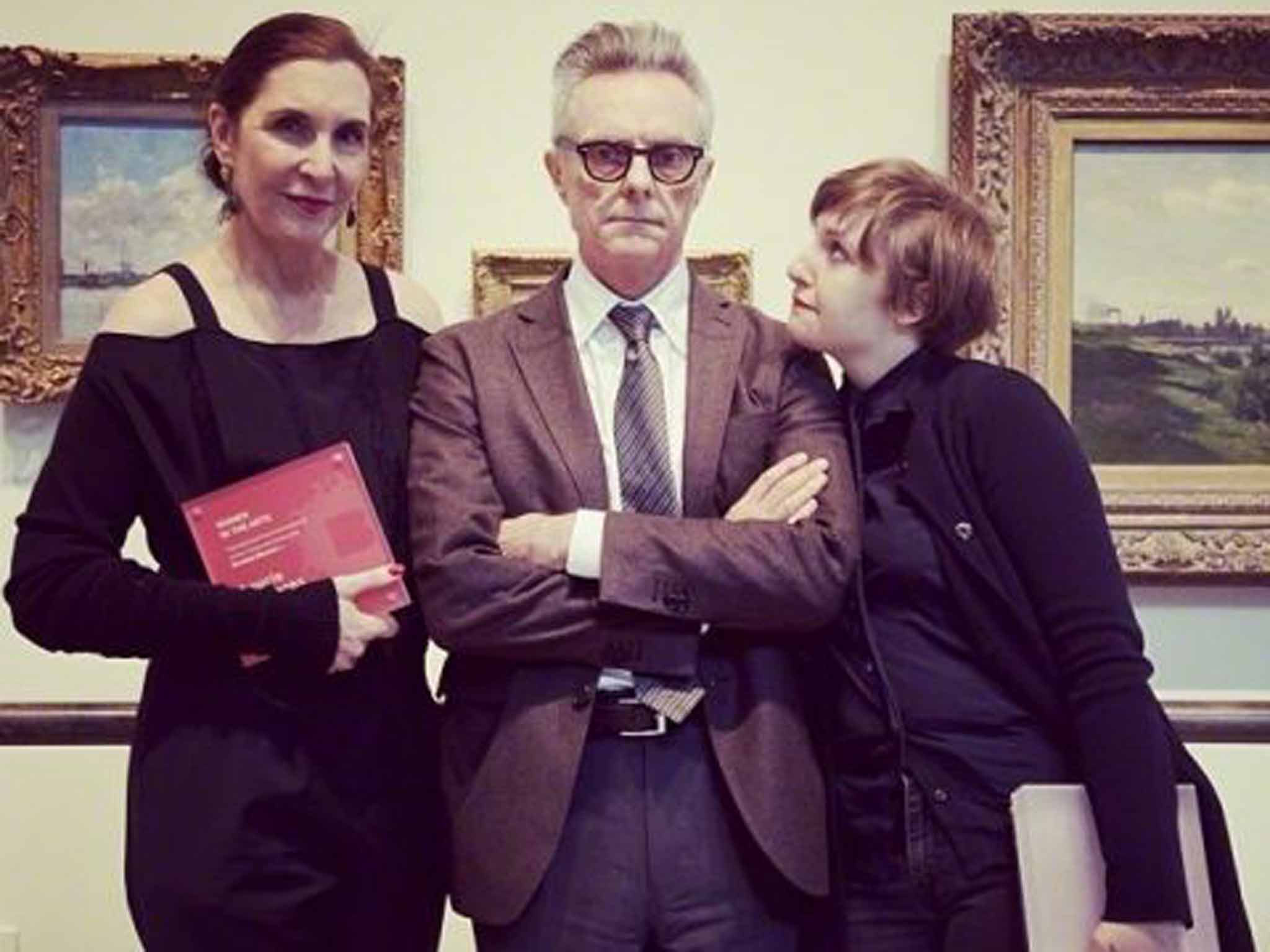 From left: Laurie Simmons, Carroll 'Tip' Dunham and their daughter Lena Dunham