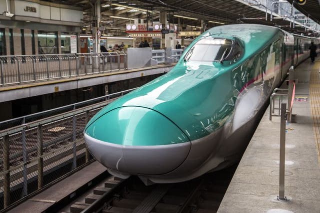 Speed into autumn: Shinkansen train