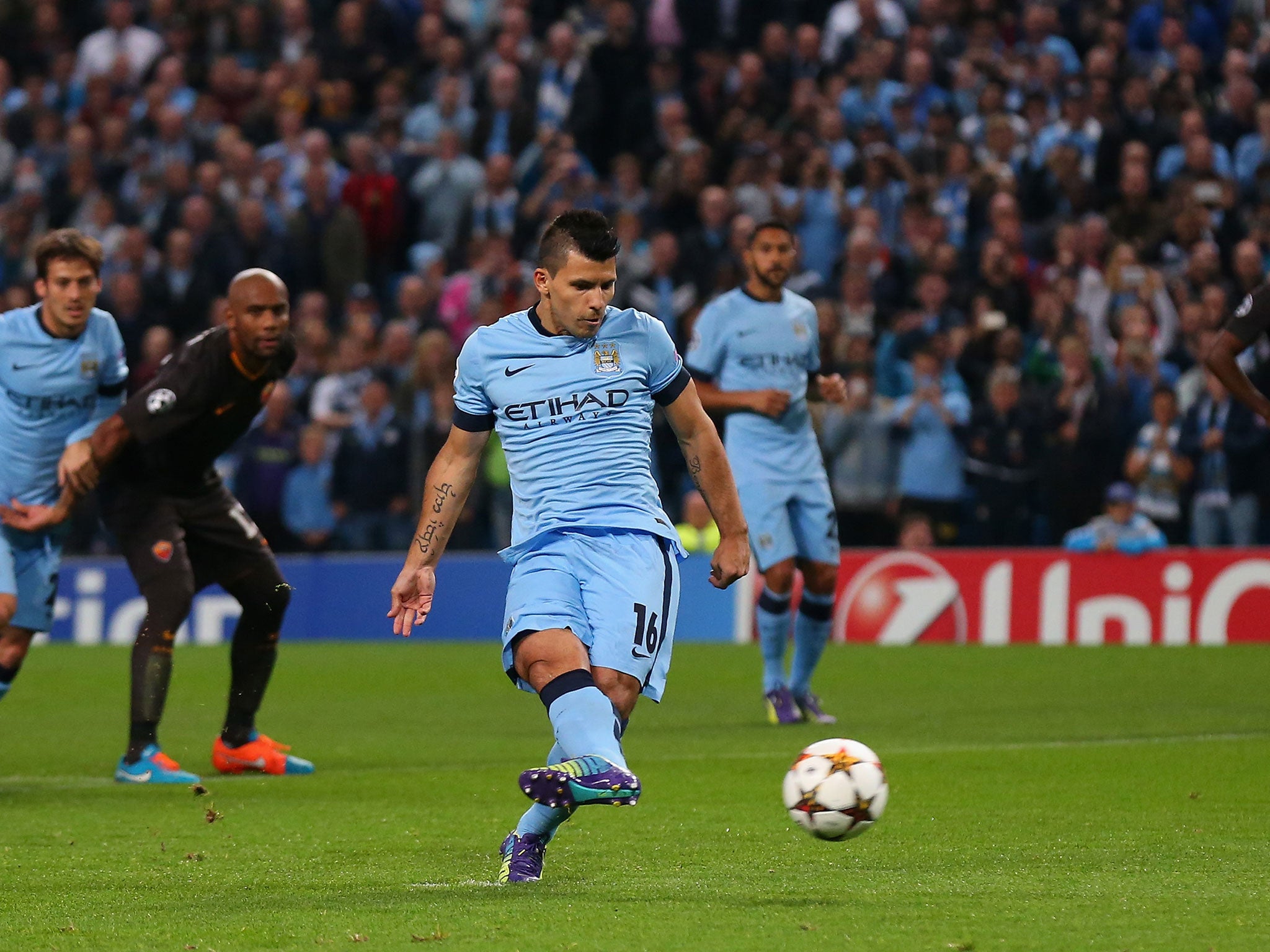 A bundle of energy up front, Aguero was let down by a lack of service, though he slotted his penalty away confidently. 6