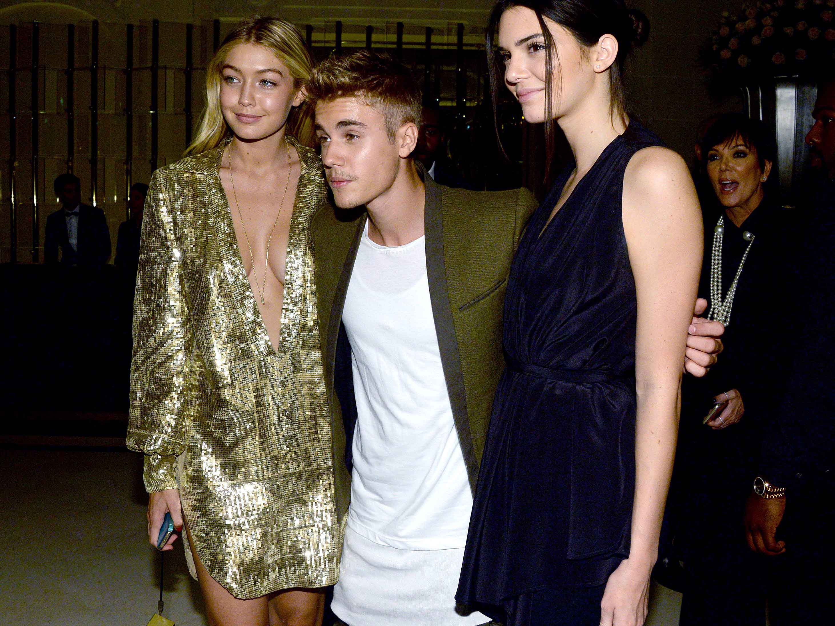 Gigi Hadid, Justin Bieber and Kendall Jenner