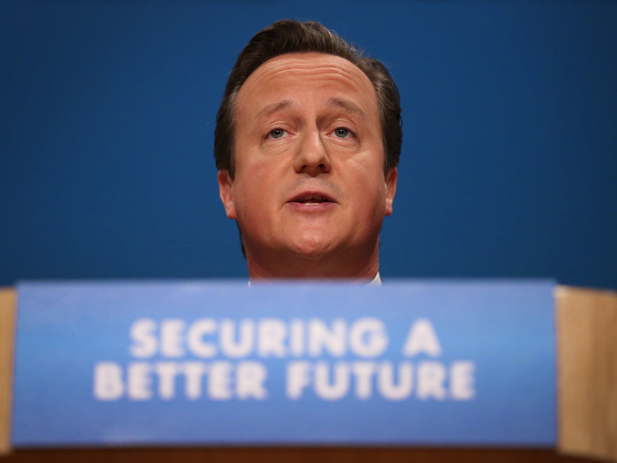 David Cameron gives his keynote speech to the Conservative party conference in Birmingham