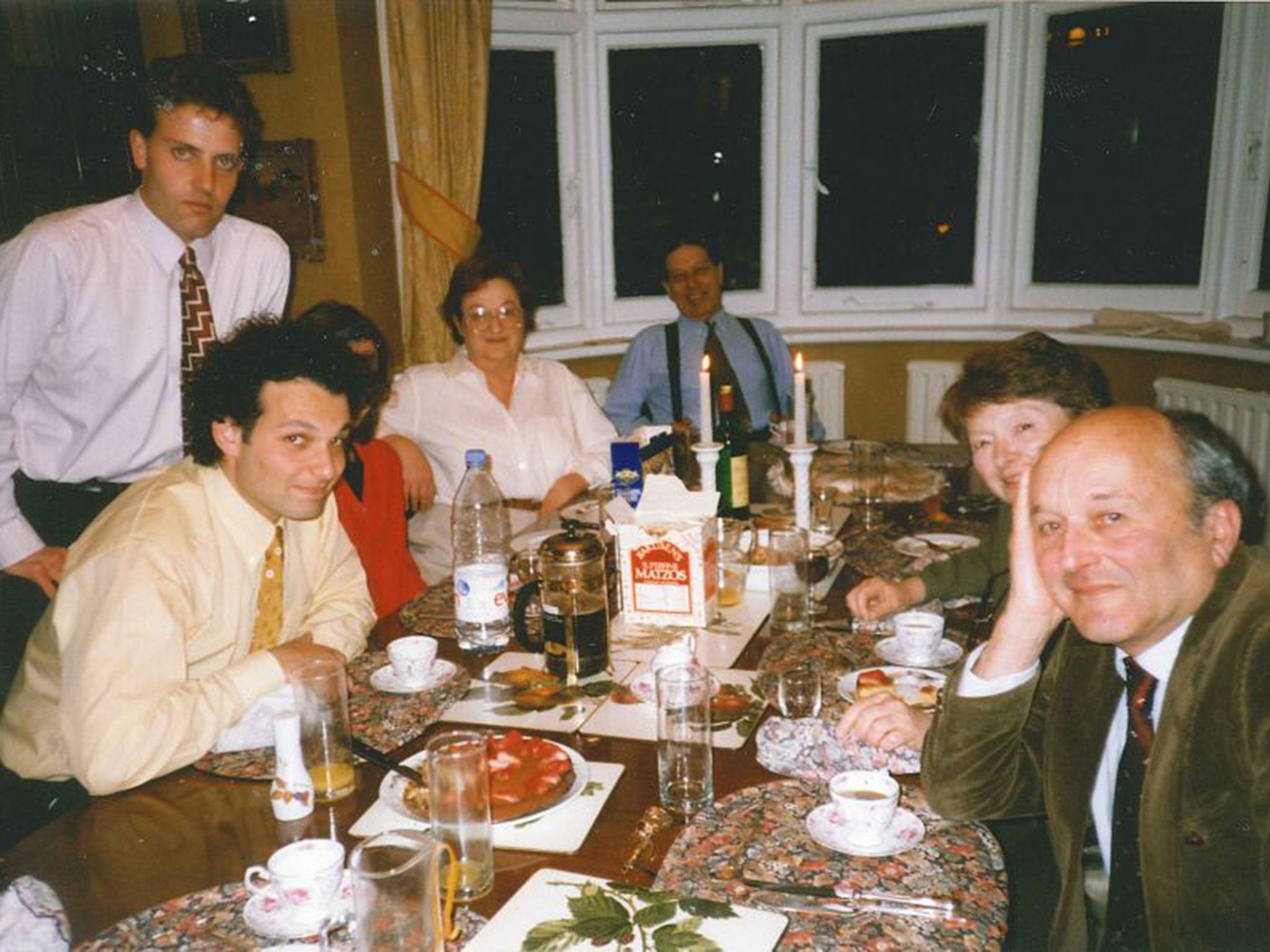 Family affair: Grant Feller, sitting first on the left, with his relatives