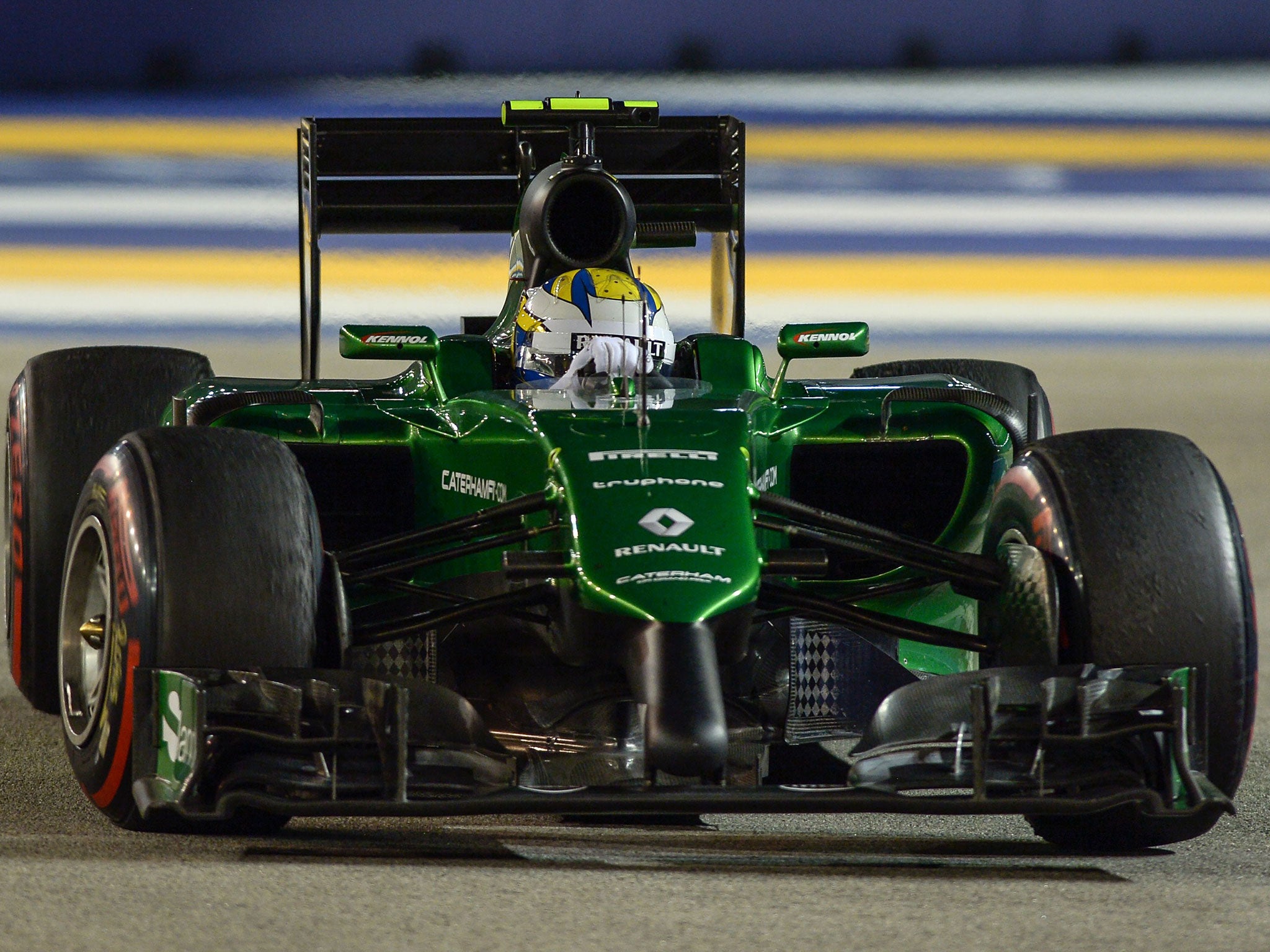 Caterham driver Marcus Ericsson in action at Singapore