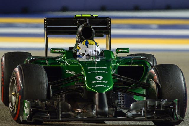 Caterham driver Marcus Ericsson in action at Singapore