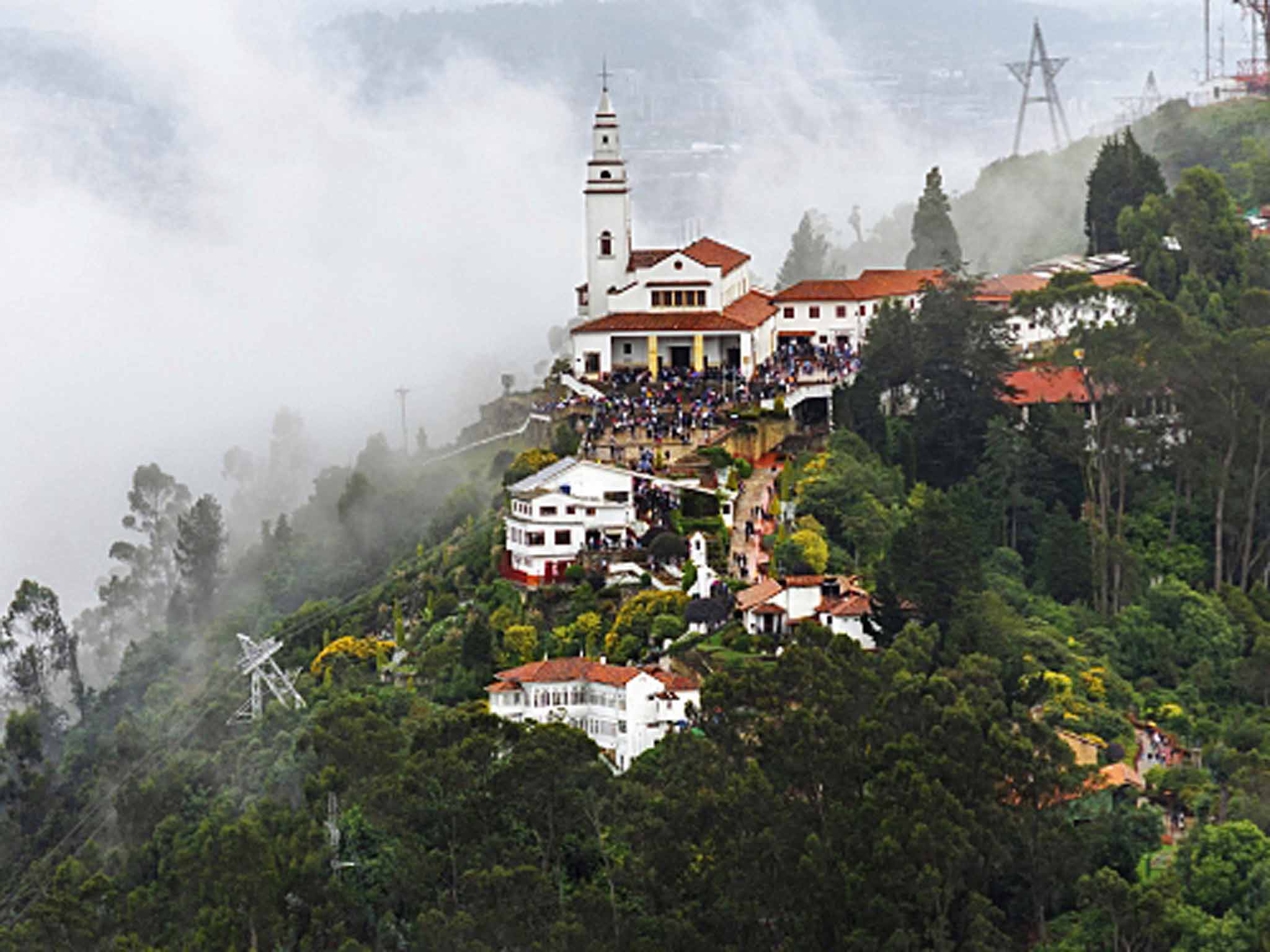 Misty eyed: Monserrate overlooks the city