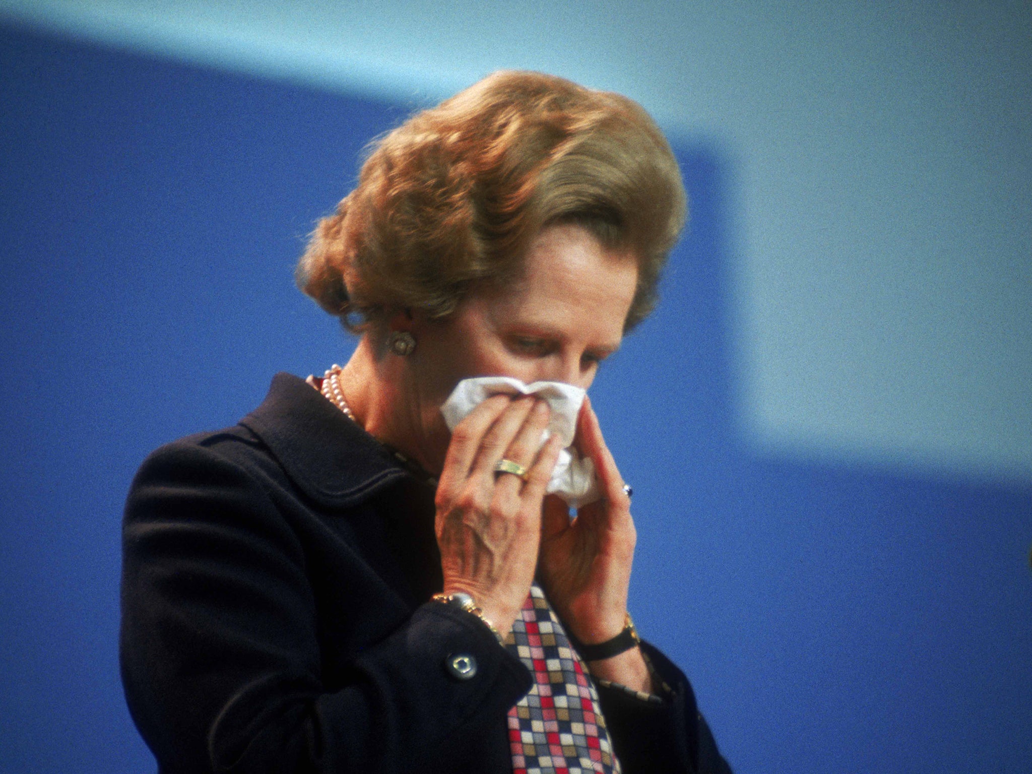 An emotional Margaret Thatcher at the 1984 Conservative Party Conference in Brighton on the day
after the IRA bombing of the Grand Hotel