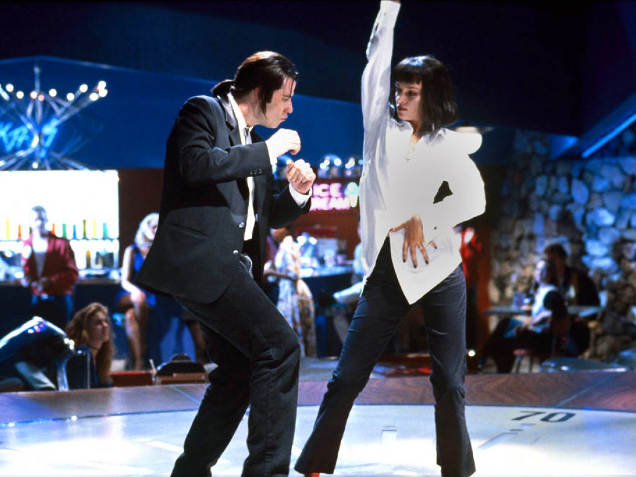 Pulp Fiction 1994 John Travolta on the dancefloor with Uma Thurman