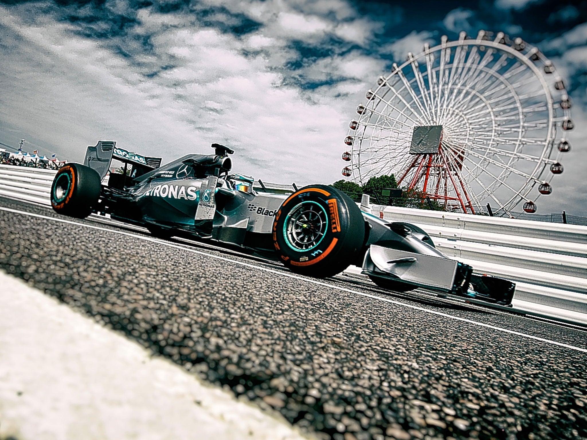 Lewis Hamilton in practice on Friday for the Japanese Grand Prix at Suzuka, where he shaded his main title rival to the day’s fastest time