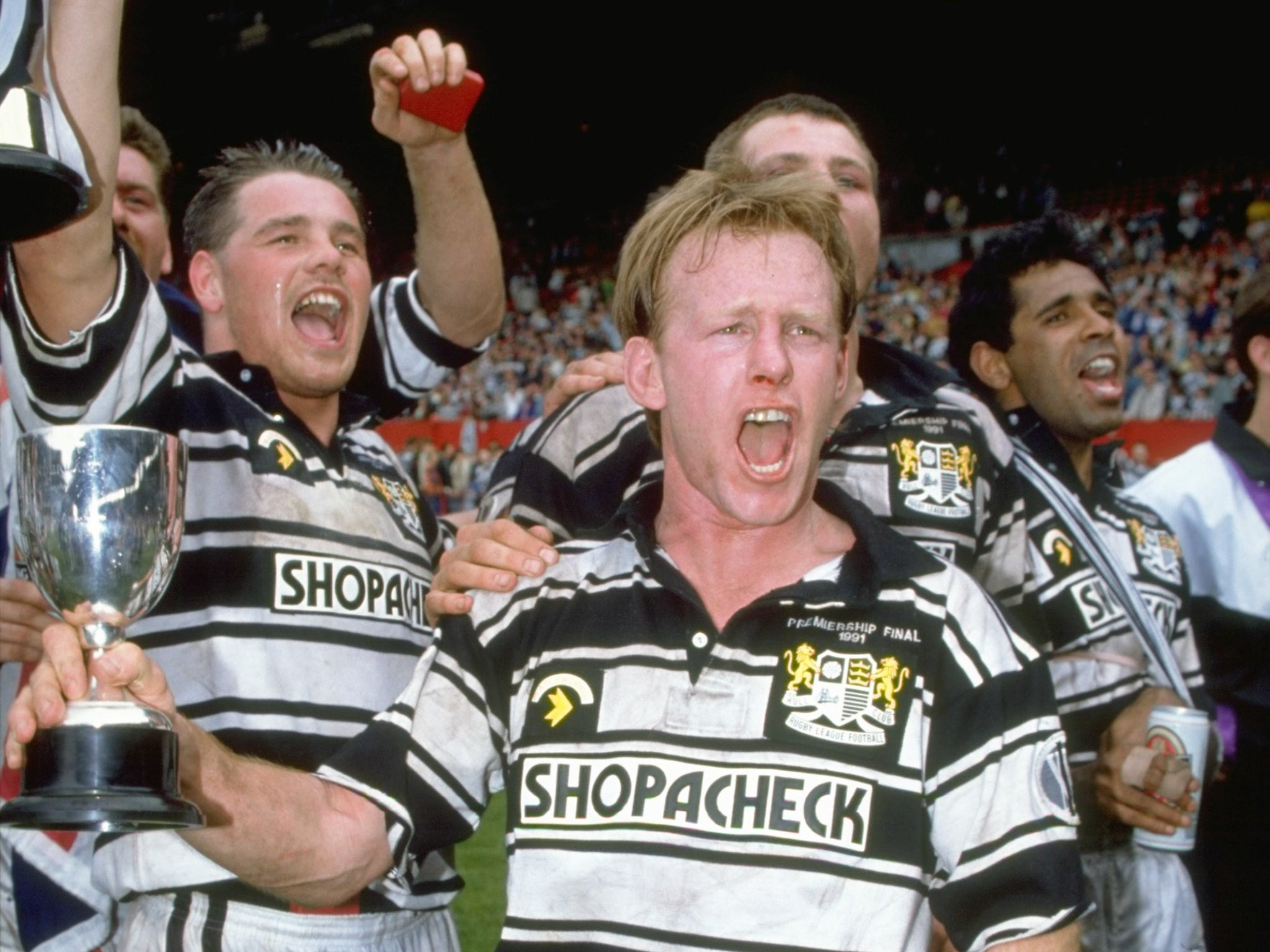 Mackey after Hull beat Widnes at Old Trafford in 1991 to take their only Premiership title