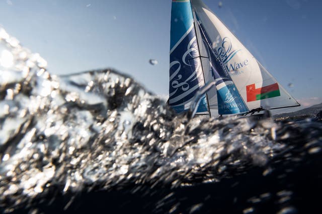 Defending Extreme Sailing Series champion Leigh McMillan and his The Wave, Muscat crew are still in touch but needing to recover strongly in the final two days of the Nice regatta.