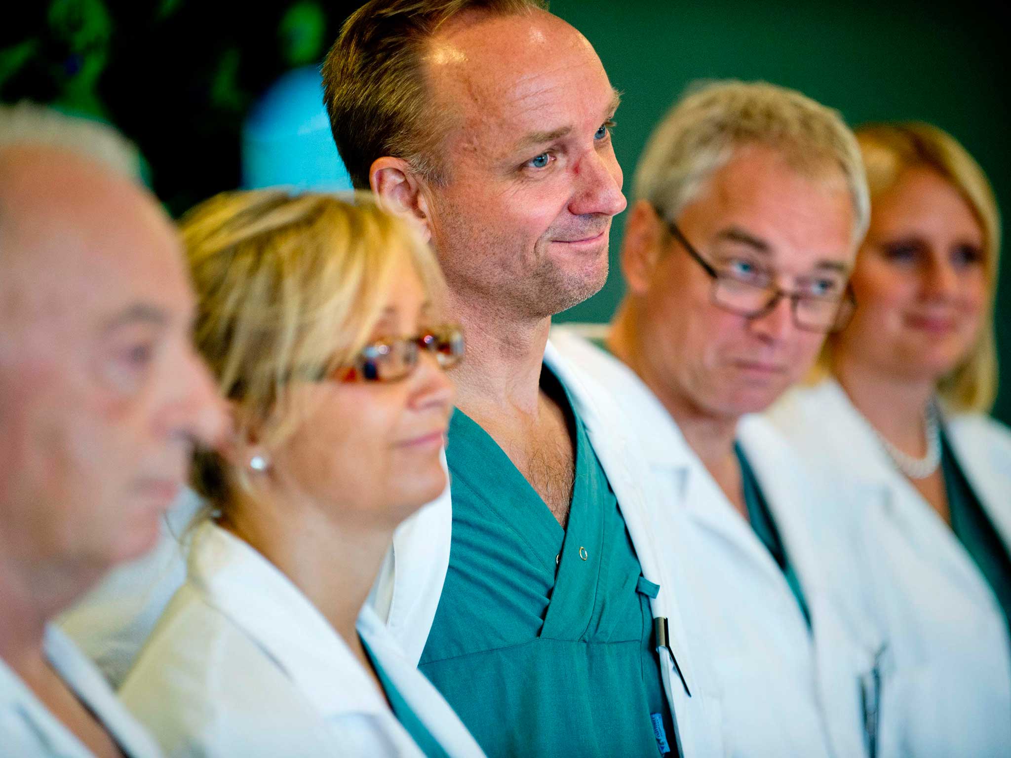 Dr Mats Brannstrom during a press conference