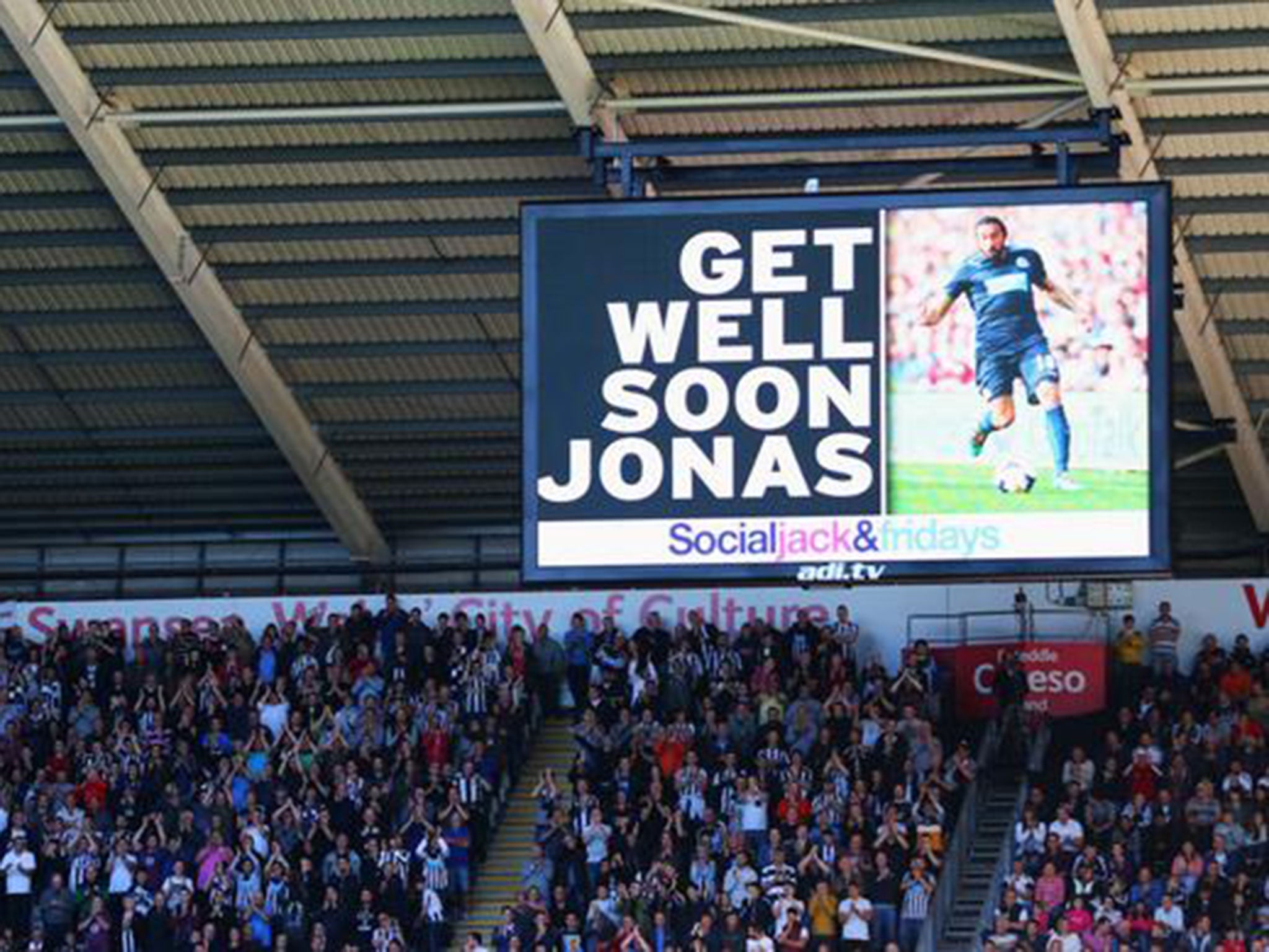 A picture wishing the best to Newcastle midfielder Jonas Gutierrez