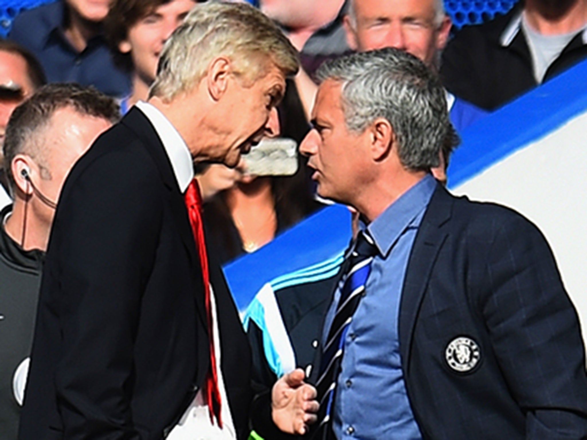 Arsene Wenger and Jose Mourinho clash on the touchline