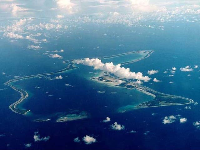 <p>Diego Garcia, the largest island in the Chagos archipelago</p>