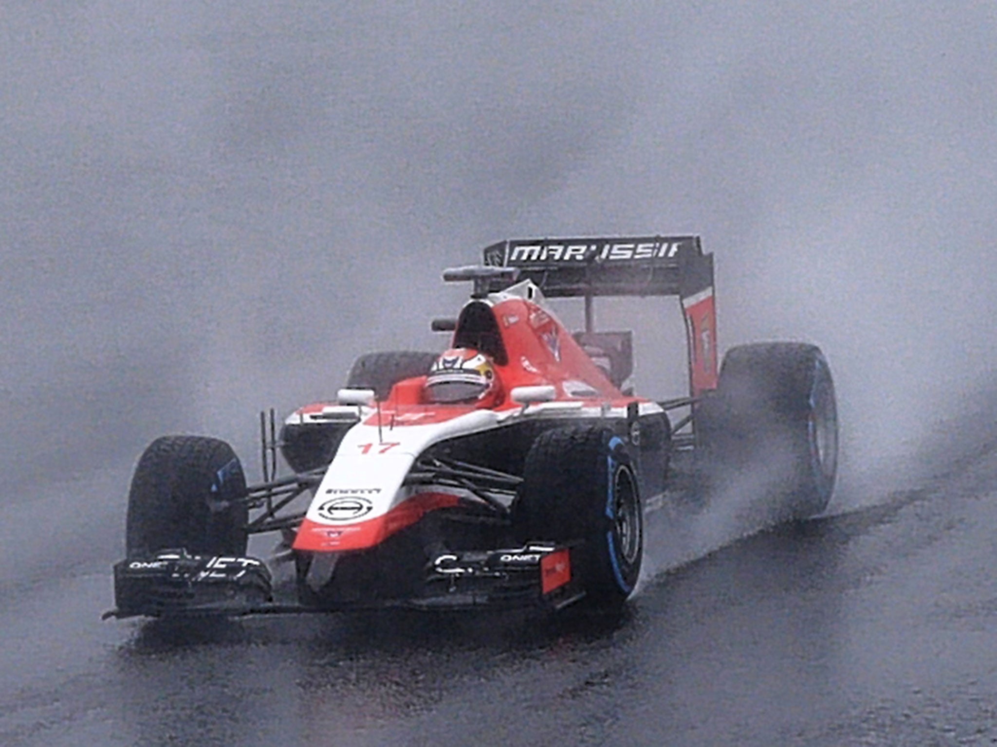 Bianchi driving in appalling conditions before his crash