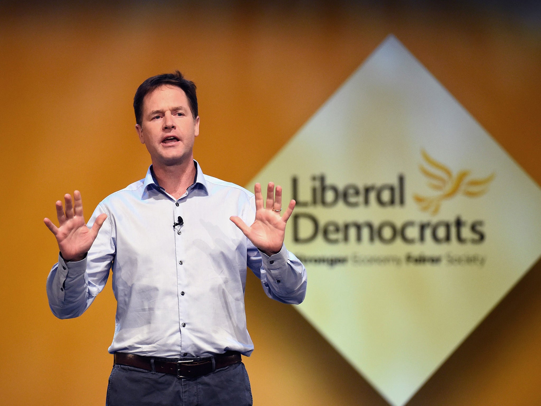 Liberal Democrat leader Nick Clegg at the annual party conference