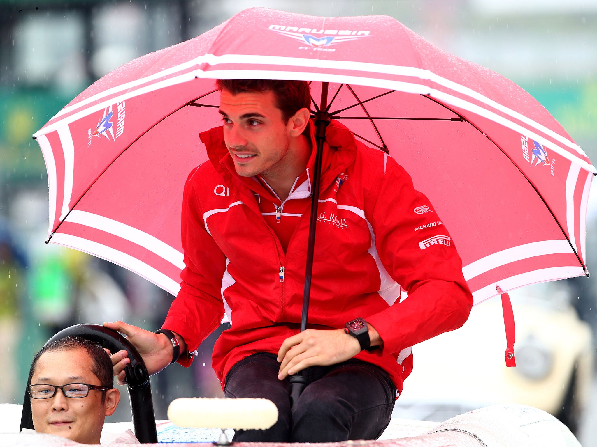 Jules Bianchi on the track parade ahead of the Japanese Grand Prix