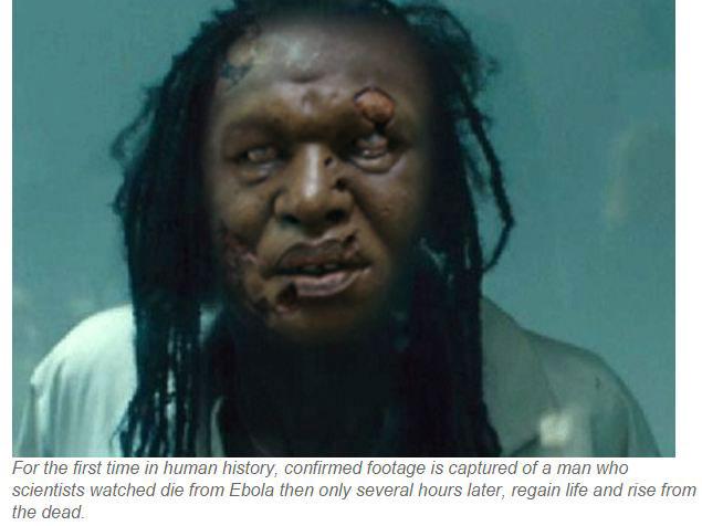 The fake image of an Ebola 'zombie', as appearing on 'Big American News'