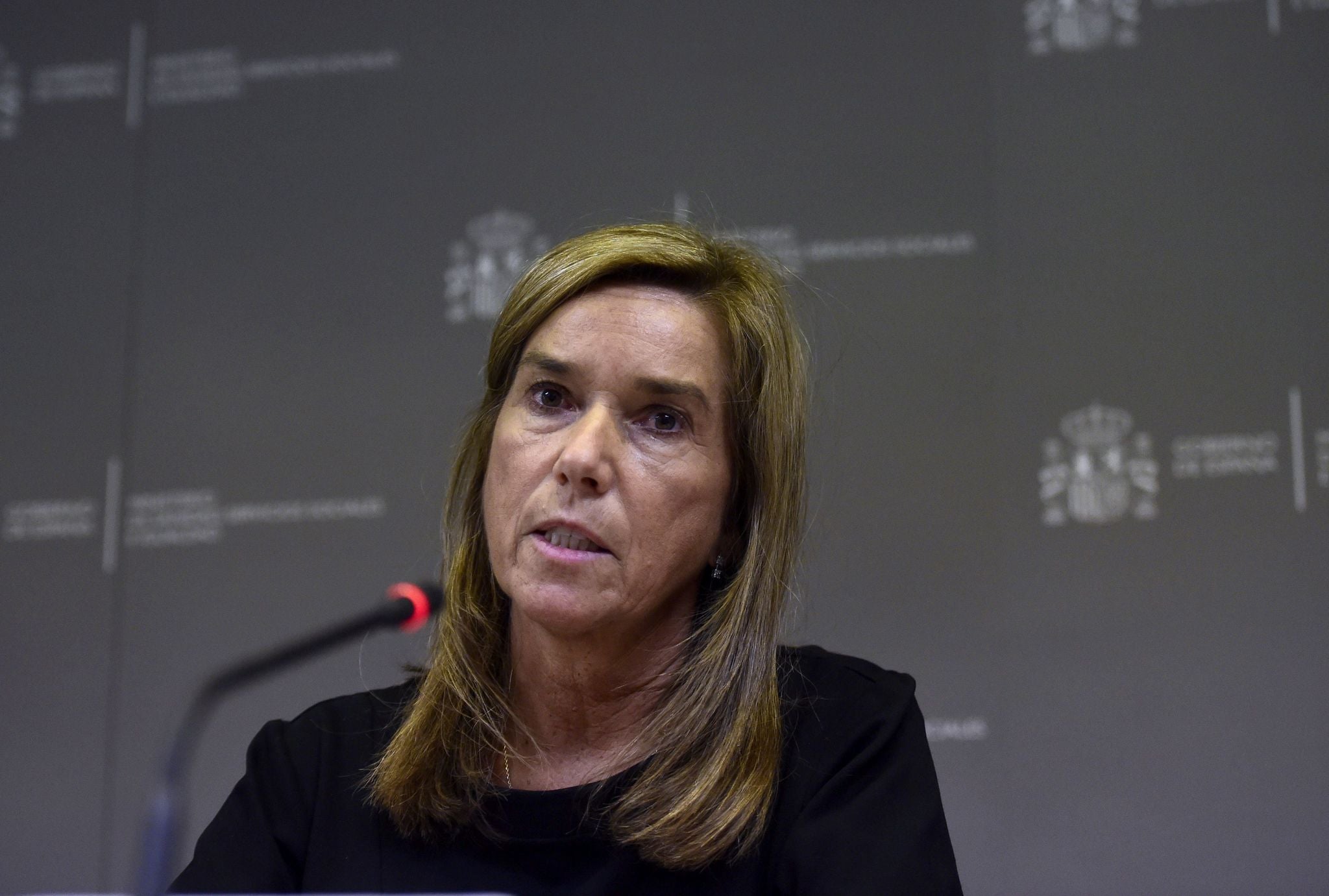 Spain’s Health Minister Ana Mato during the press conference today