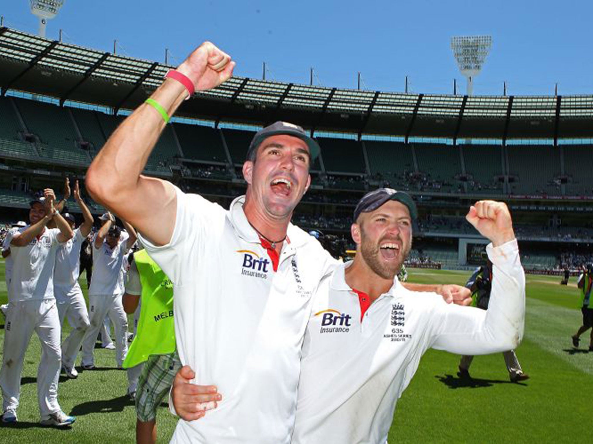 Kevin Pietersen, left, and ‘The Big Cheese’ Matt Prior in happier times with England