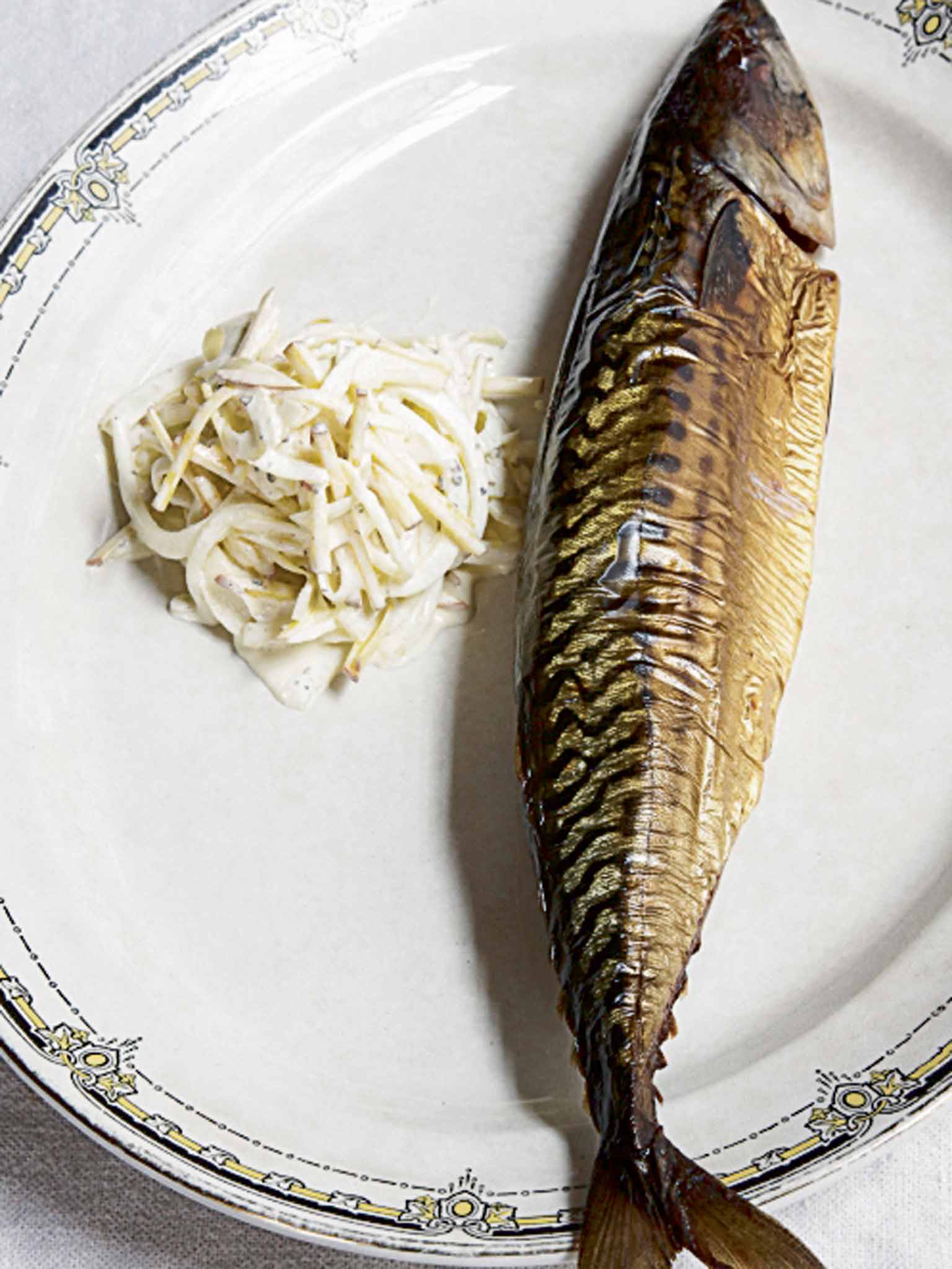 Smoked mackerel with beetroot slaw