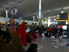 KURDS GATHER AT HEATHROW AIRPORT FOR ANTI-ISIS PROTESTS