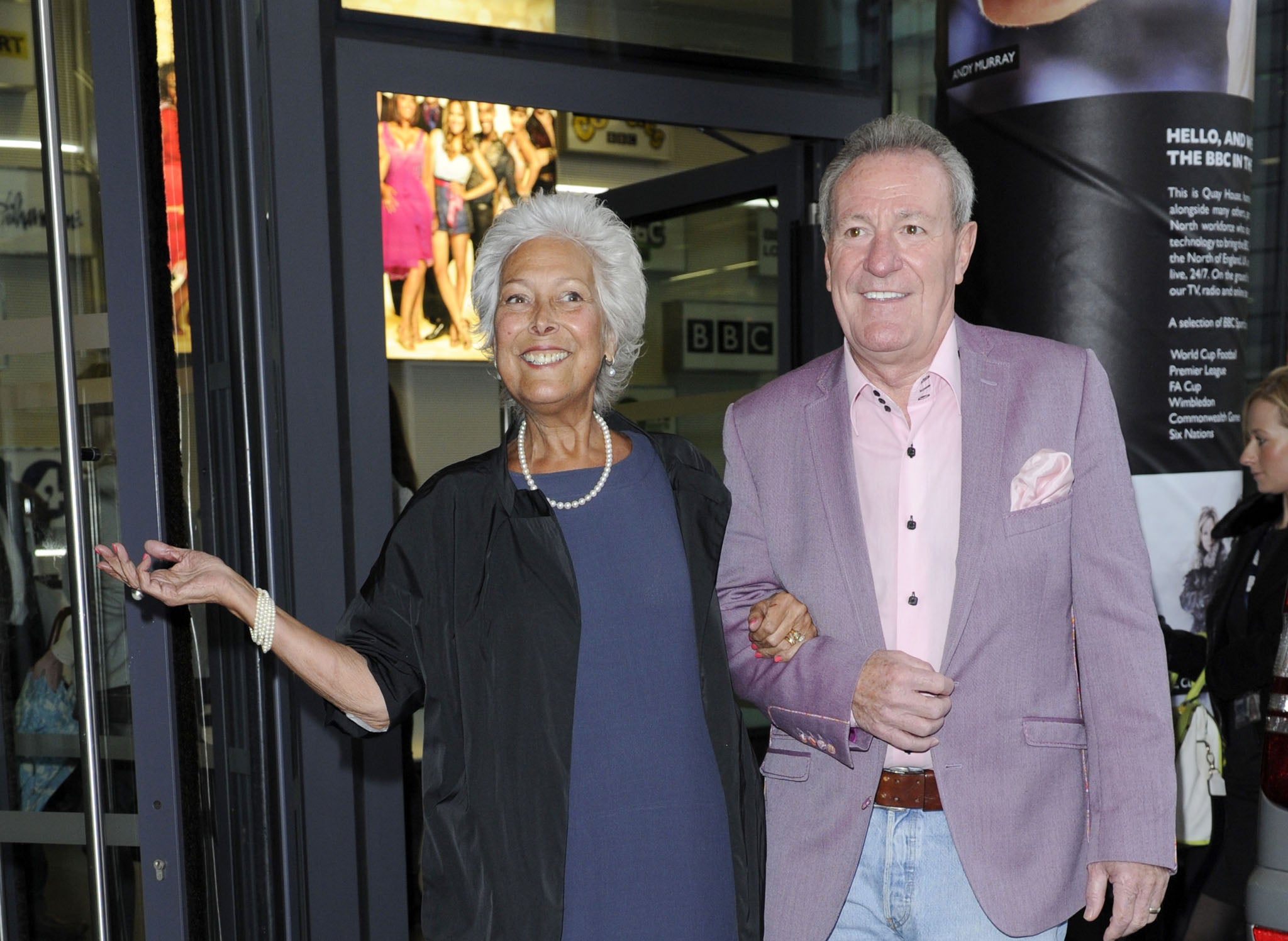 Lynda Bellingham and husband Michael Patteson outside the BBC Breakfast studios in Manchester on 7 October