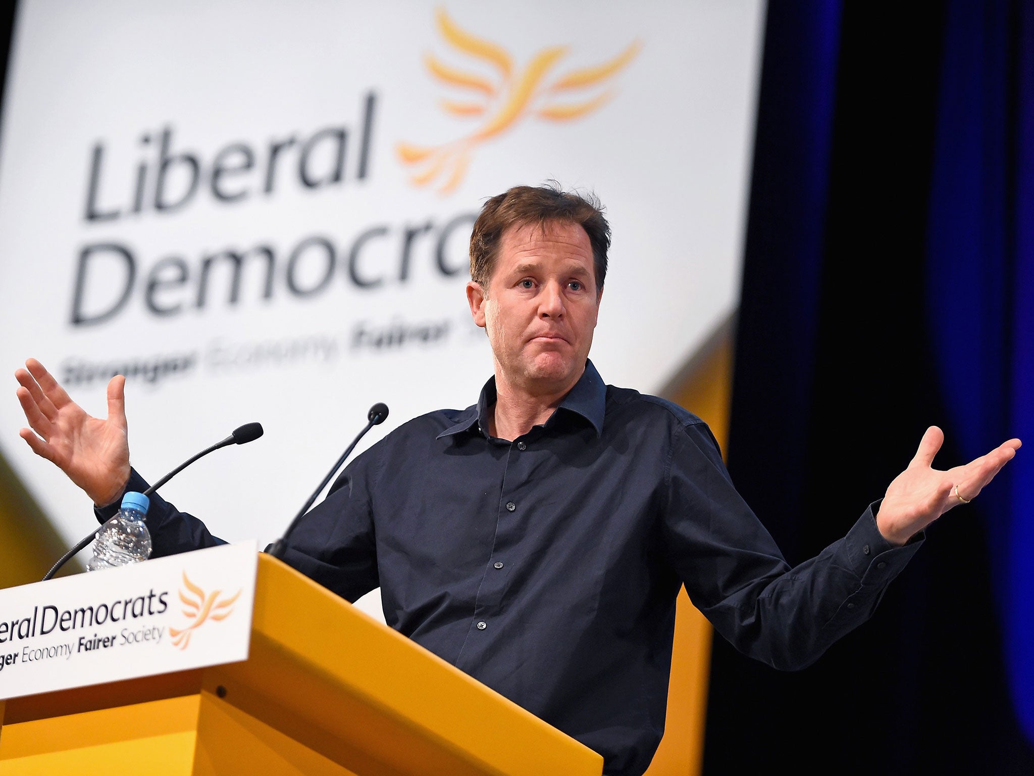 Deputy Prime Minister Nick Clegg speaks at the Liberal Democrat Autumn conference on 6 October