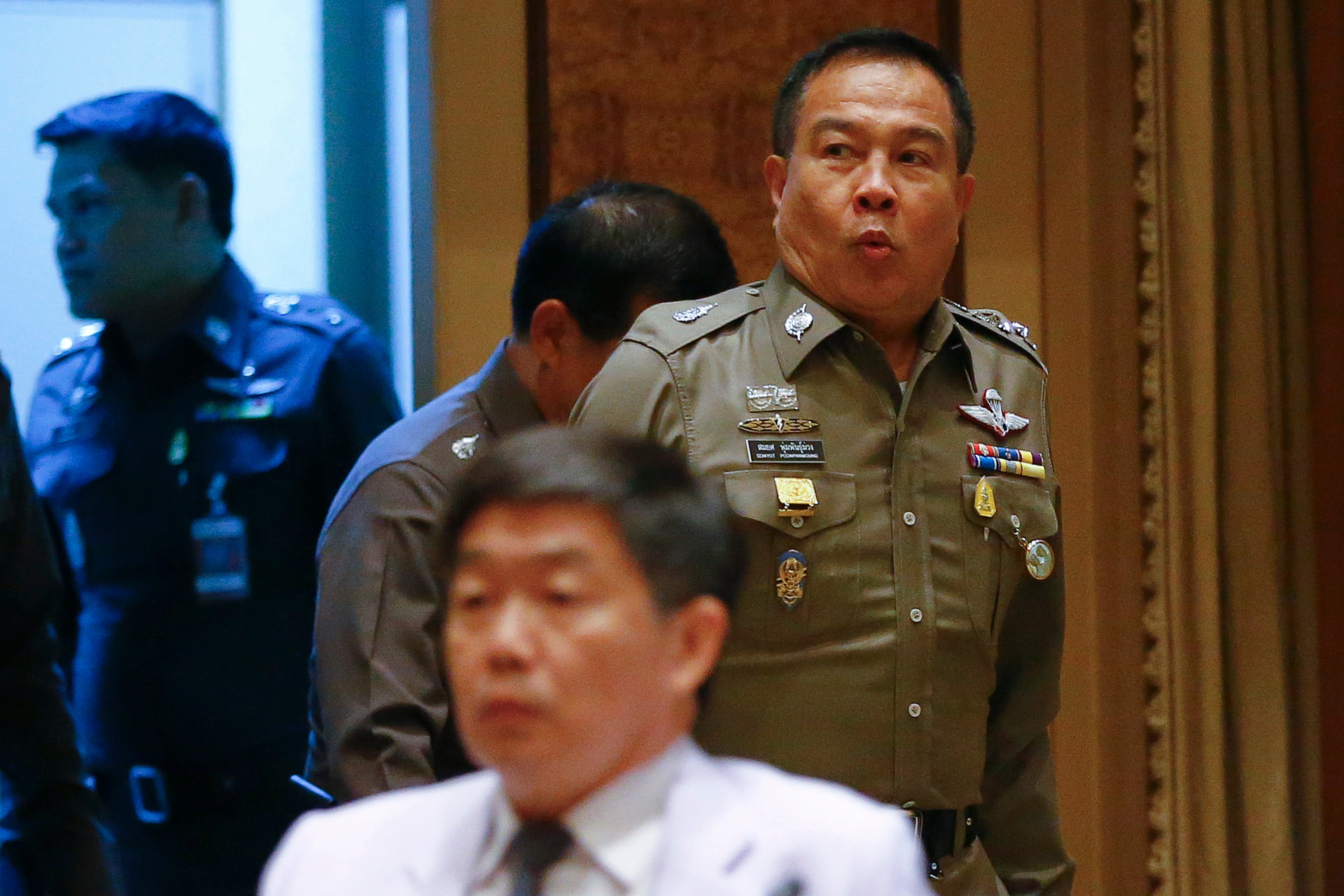 General Somyot Poompanmuang defended the arrest of two Burmese men for the murder of two British tourists