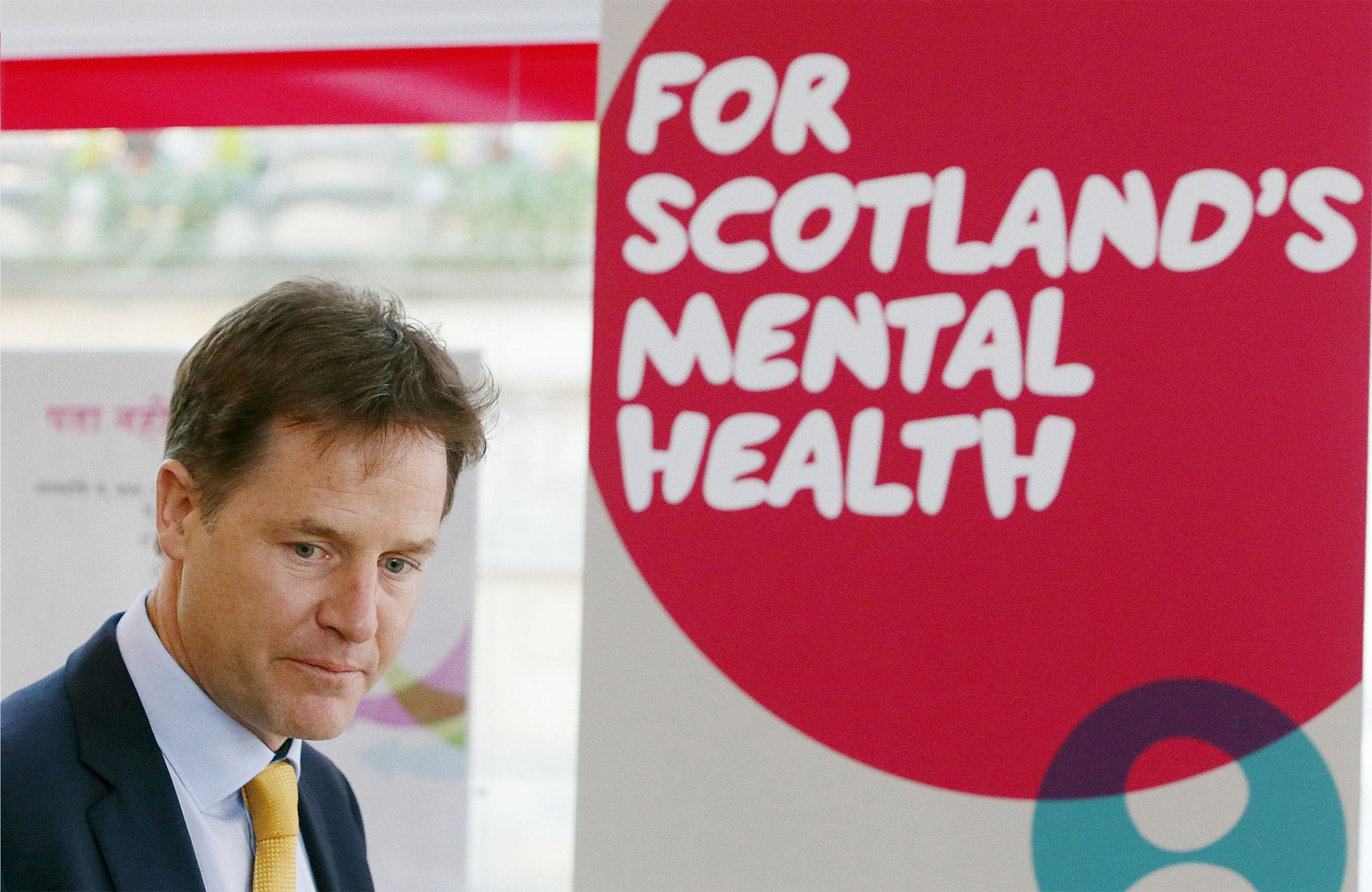 Deputy Prime Nick Clegg during a visit to the Scottish Association for Mental Health in Glasgow on Tuesday