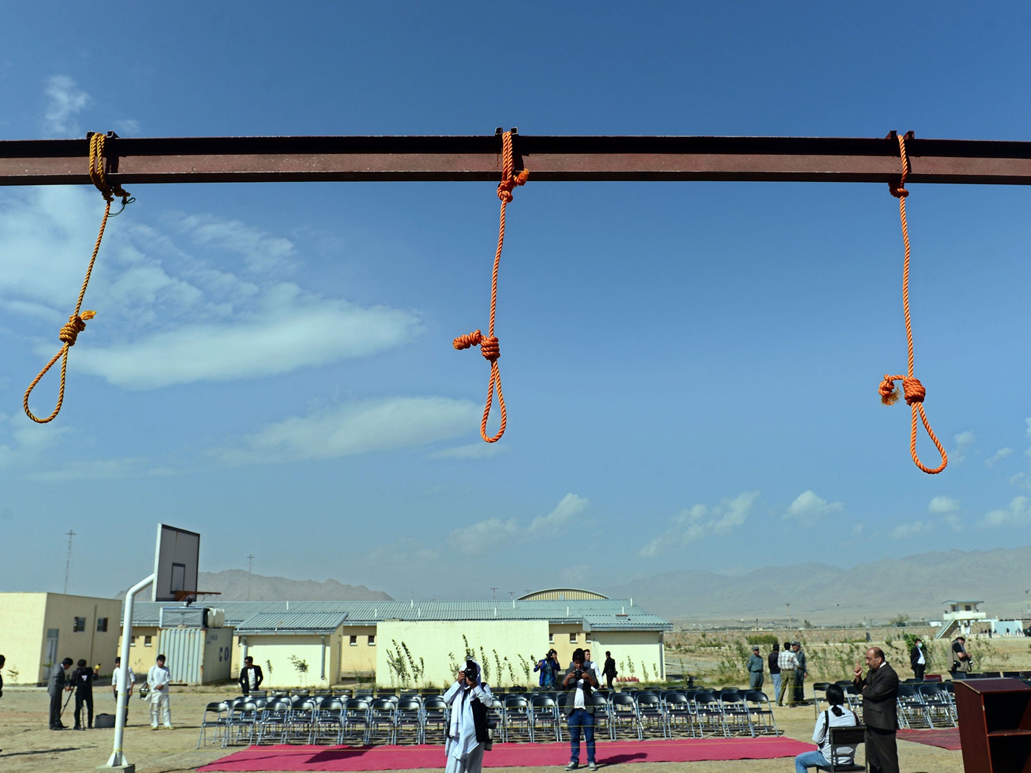 Nooses hang at Pul-e-Charkhi prison, on the outskirts of Kabul on October 8, 2014.