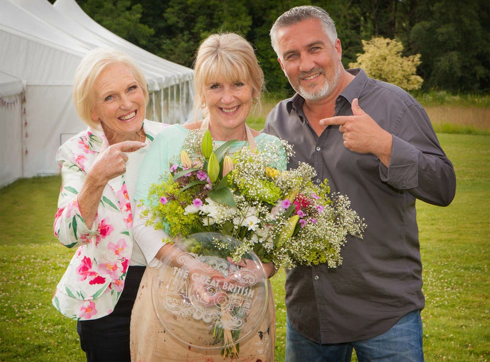 Mary Berry (left), Paul Hollywood and winner Nancy Birtwhistle