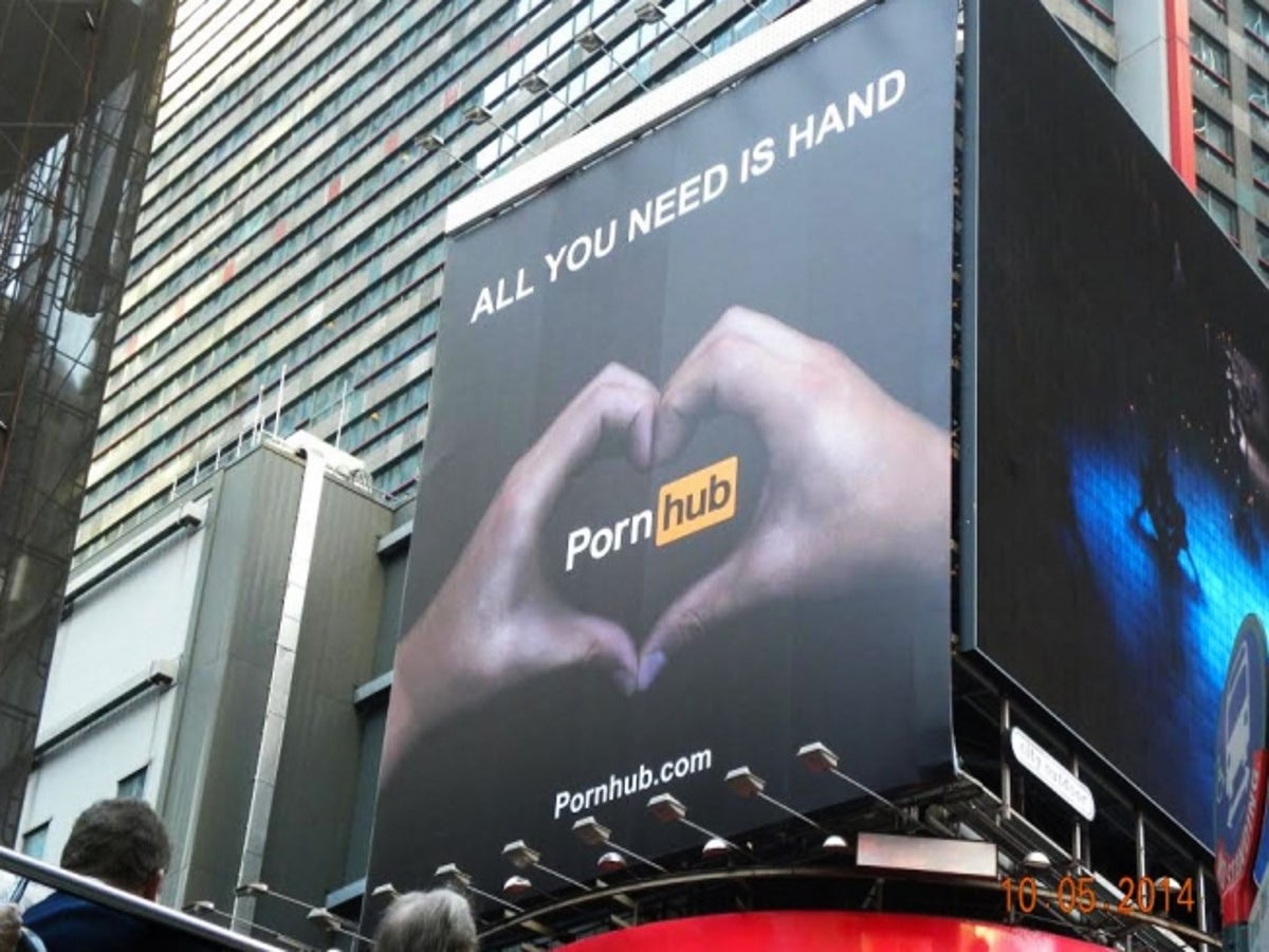Www Pornhub2 Com - Pornhub erects first SFW billboard in New York's Times Square, swiftly gets  taken down | The Independent | The Independent