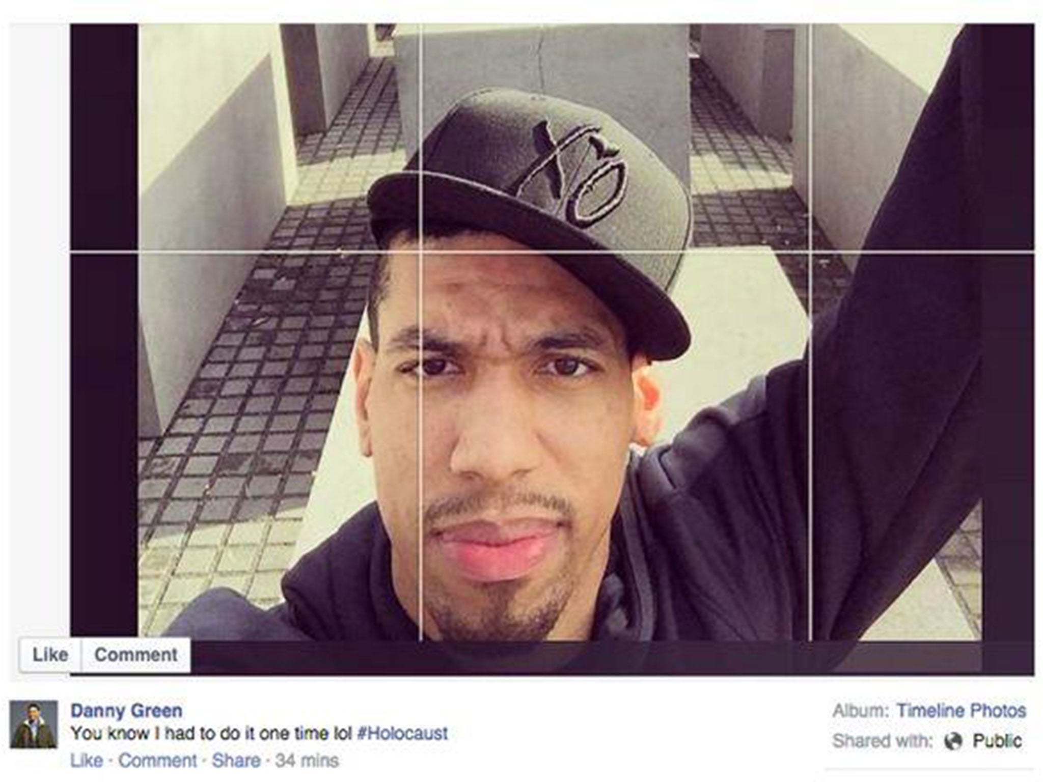 San Antonio Spurs shooting guard Danny Green posted this picture on Facebook