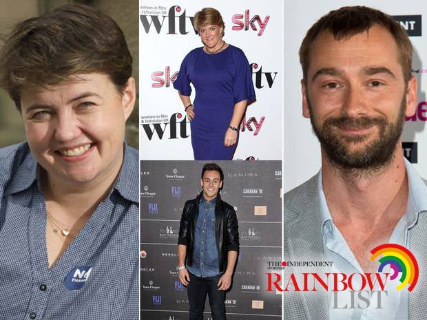 Clockwise from left: Ruth Davidson, Clare Balding, Charlie Condou, Tom Daley