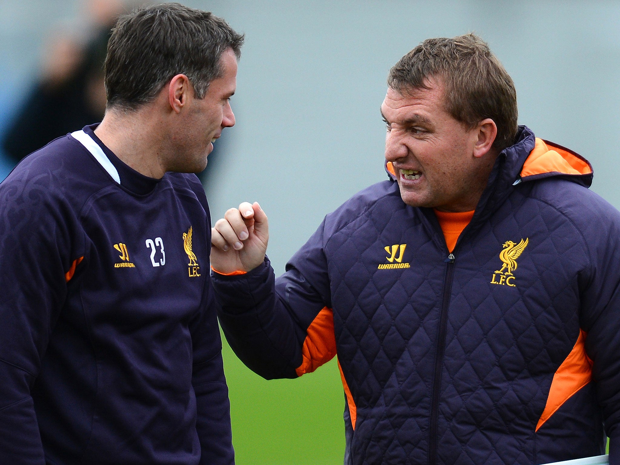 What the hell are you doing here, Jamie?! We can imagine Brendan Rodgers' reaction