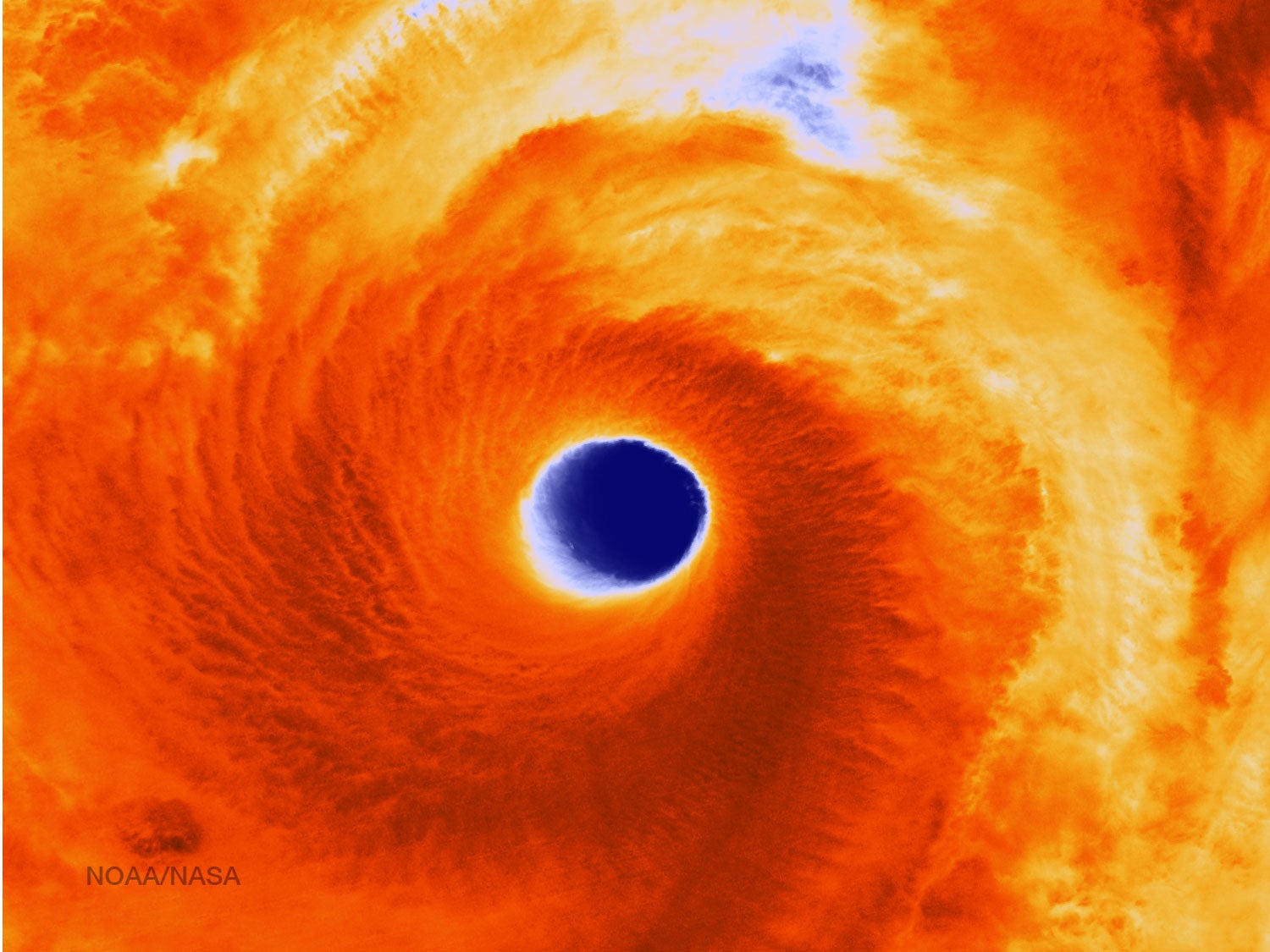Infrared image of super typhoon Vongfong taken by satellite