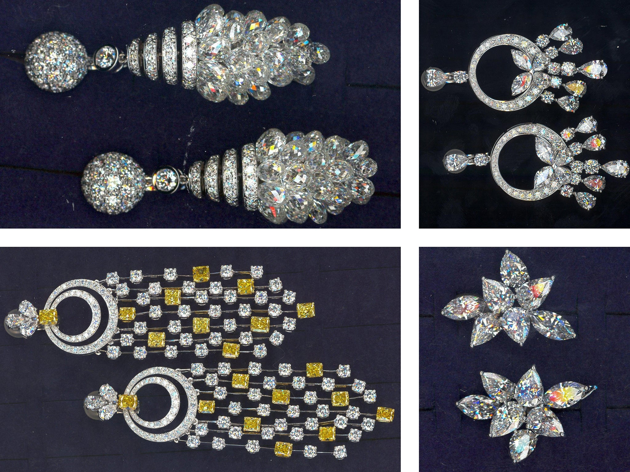 Some of the items of jewellery stolen from Graff Diamonds