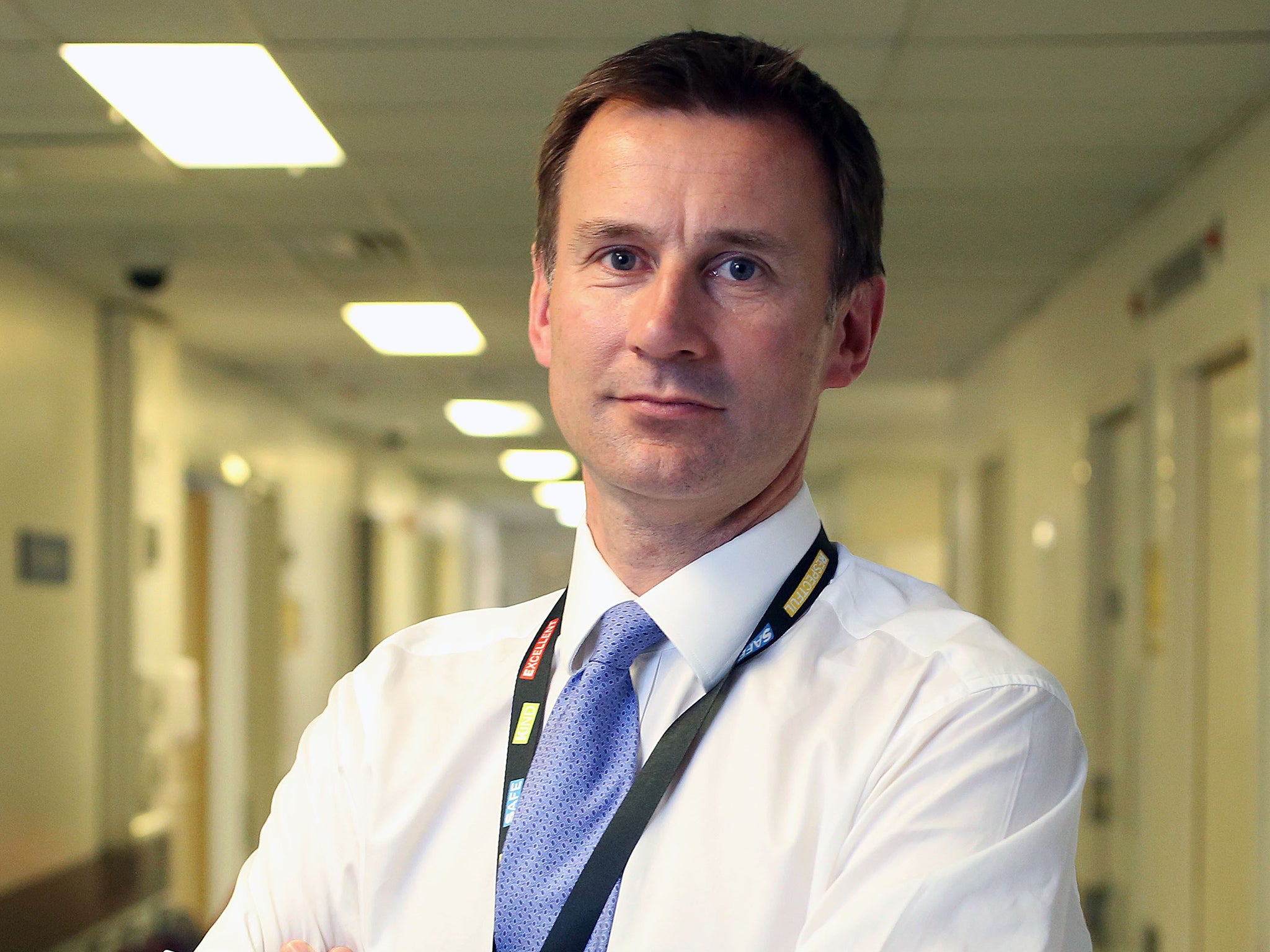 Jeremy Hunt, Health Secretary, at the Chelsea and Westminster Hospital in London, in May last year