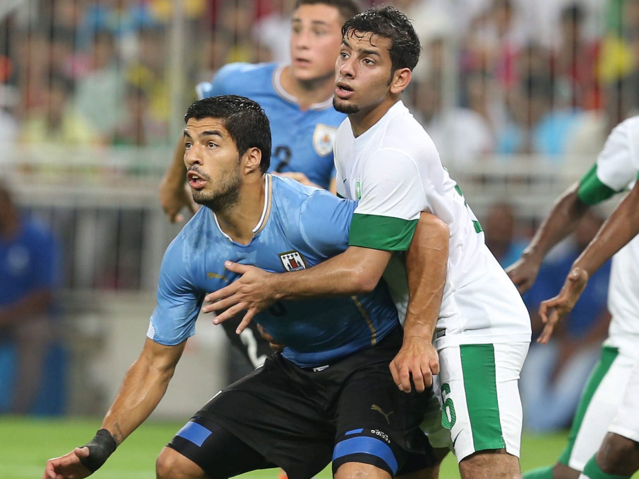 Suarez was making his first appearance for Uruguay since the World Cup group stages