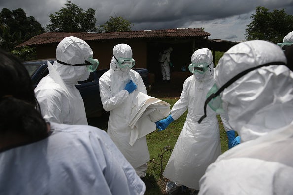 Ebola hazmat suits in Liberia