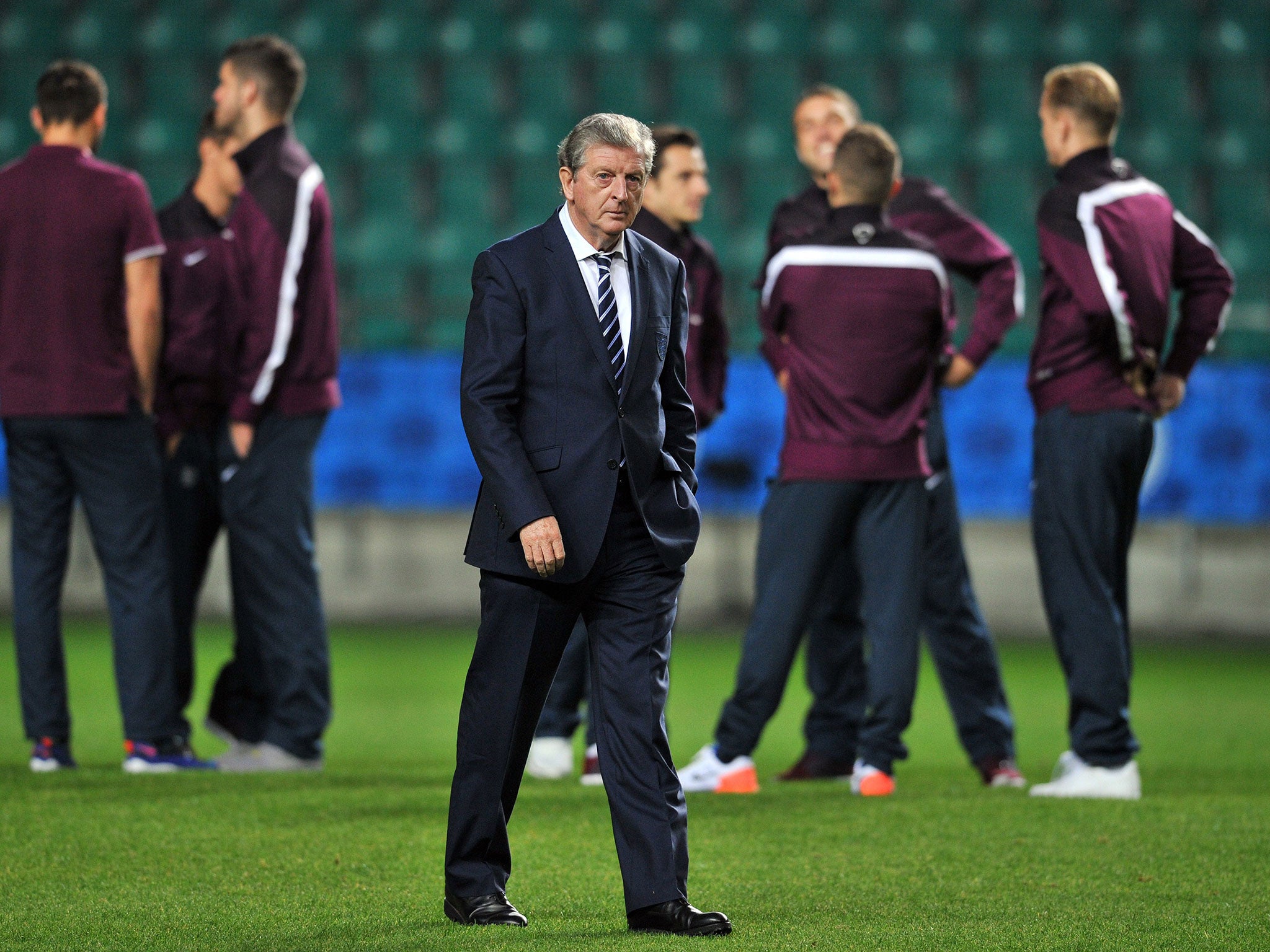 Roy Hodgson inspects the A. Le Coq stadium in Tallinn