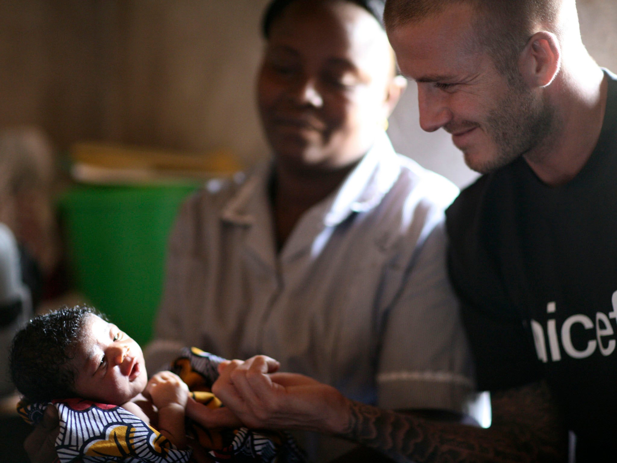 Beckham visited Makeni in Sierra Leone in 2008