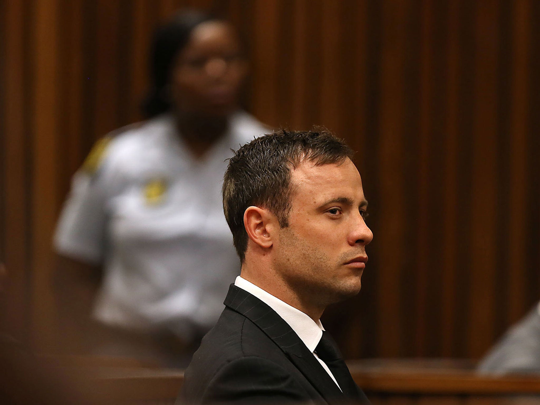 Oscar Pistorius at his trial for the murder of Reeva Steenkamp