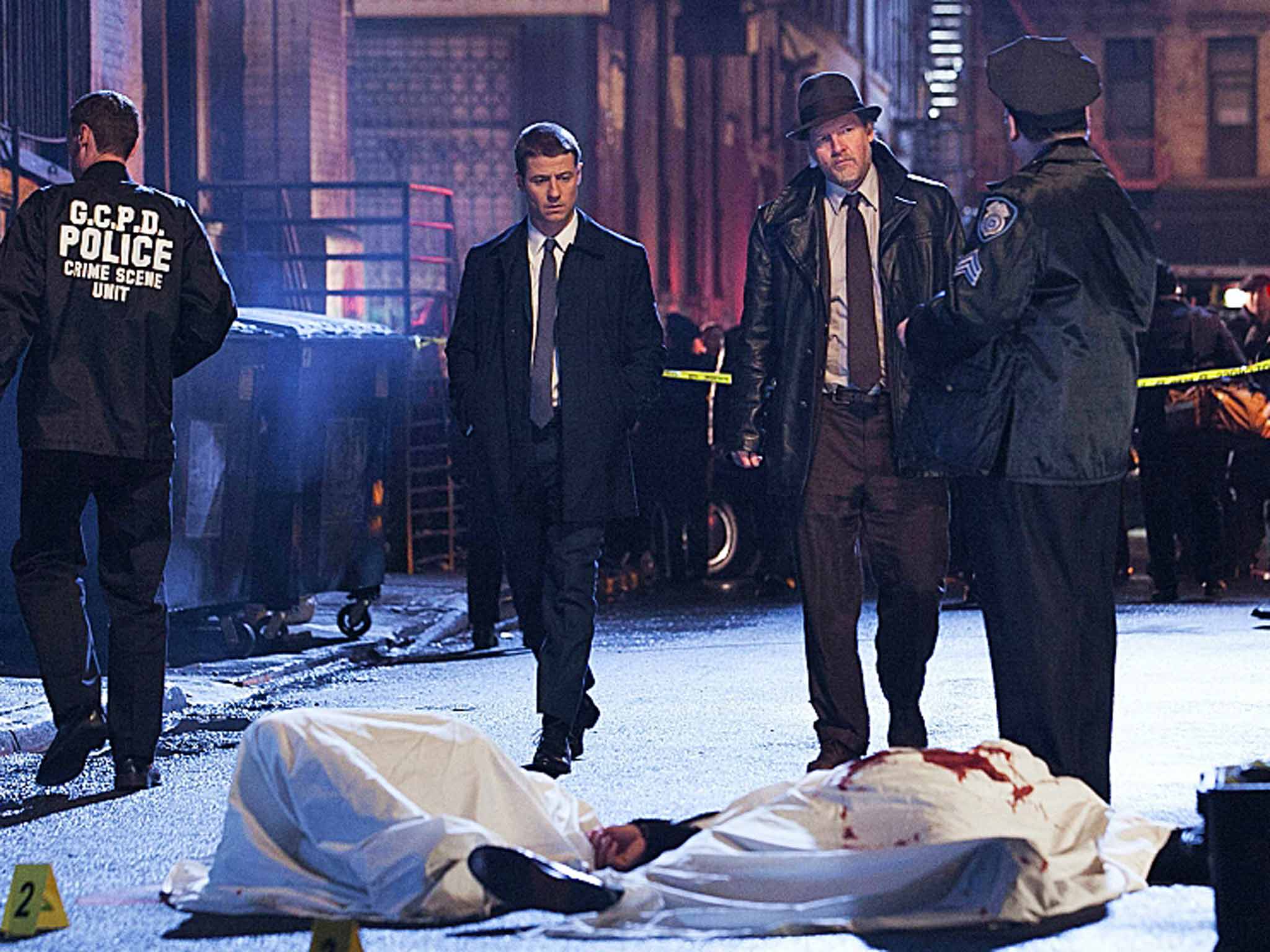The dark night: Ben McKenzie and Donal Logue as detectives Gordon and Bullock in the noirish Batman prequel 'Gotham' 